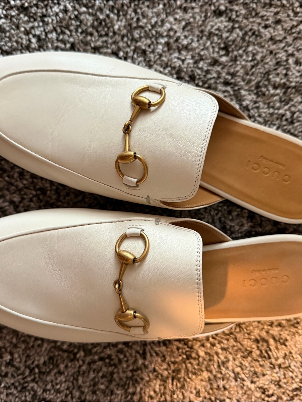 Gucci Princeton’s Women’s White Leather Horsebit Mule - Picture 9 of 10
